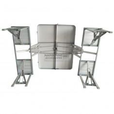 Tavolo pieghevole Con 4 sgabelli alluminio