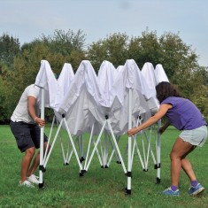 Gazebo 3x3 Professional Automatico Bianco