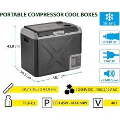 FRIGORIFERO PORTATILE A COMPRESSORE POLARYS FREEZE 40L (ANNO 2026)