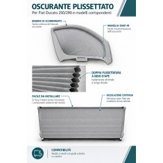 Oscuranti Plissettati Parabrezza + Finestrini Ducato x250-290